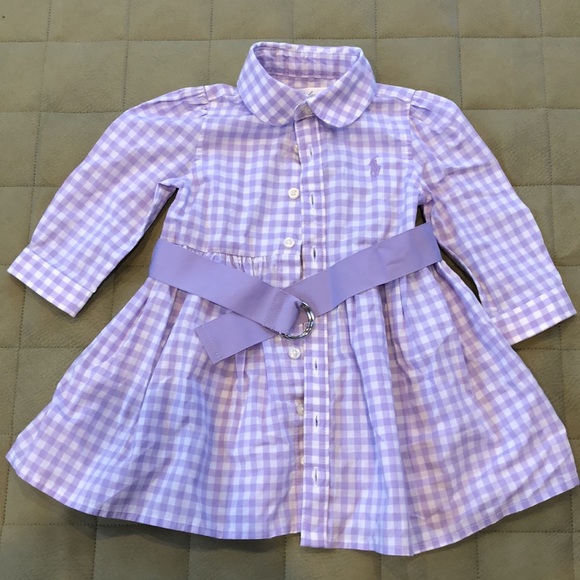 Ralph Lauren Other - Ralph Lauren. 6 month. Purple Gingham Shirt Dress.